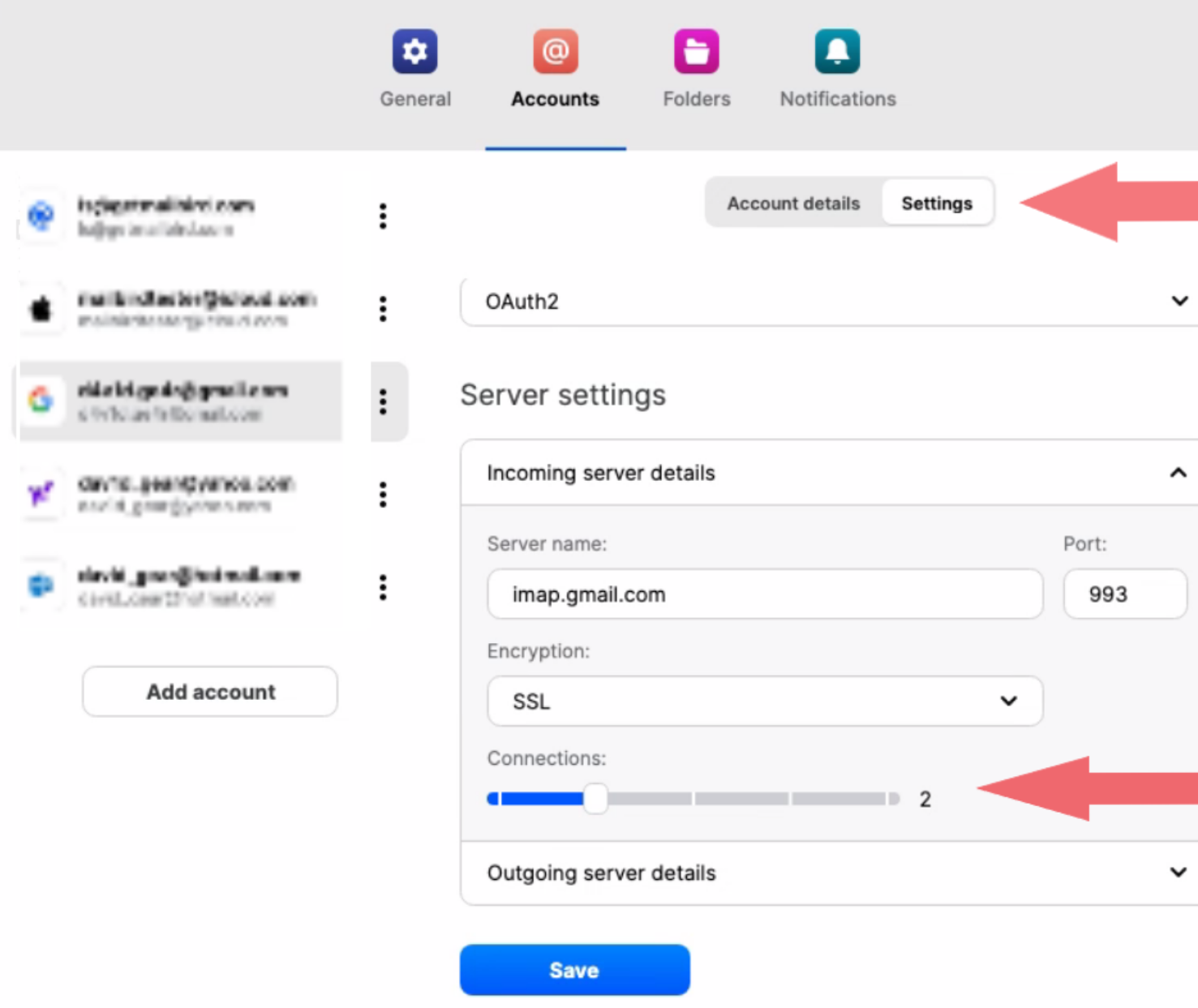 mailbird how to separate incoming emails