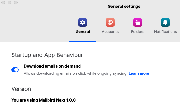 mailbird download messages on demand