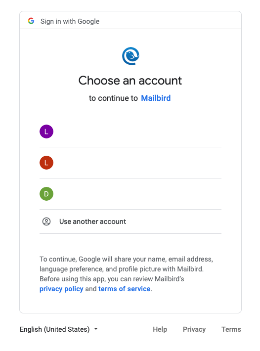 mailbird gmail authentication