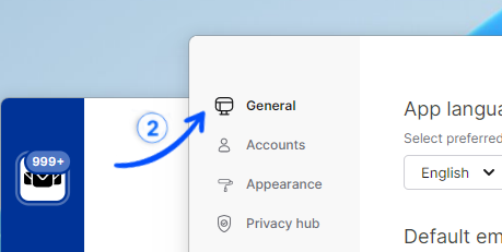 Open General settings
